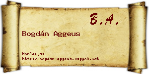 Bogdán Aggeus névjegykártya