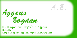 aggeus bogdan business card